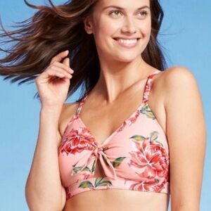 Kona Sol | Floral Tie Bikini Top | XL
